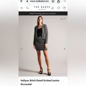 Ted Baker Elegant Black metallic Jacket and skirt